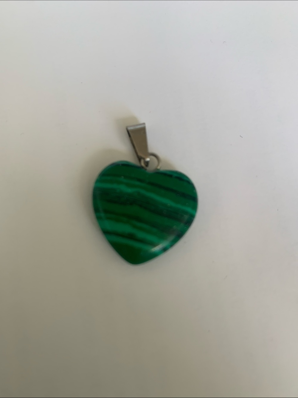 Green Malachite Heart Pendant Necklace